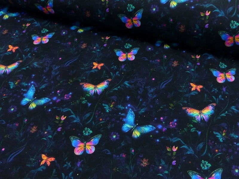 Baumwolljersey Digital Magic Butterfly