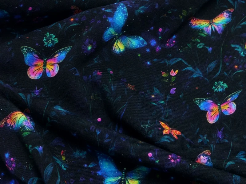Baumwolljersey Digital Magic Butterfly