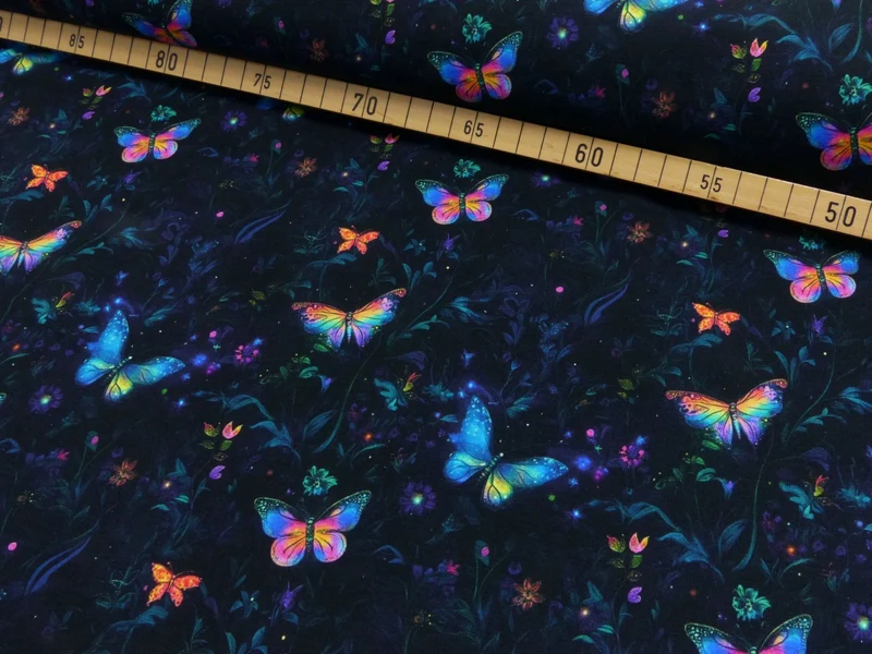 Baumwolljersey Digital Magic Butterfly