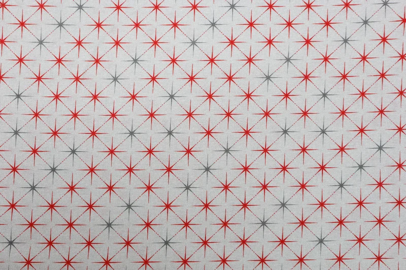 Dekostoff Red Sparkling Stars