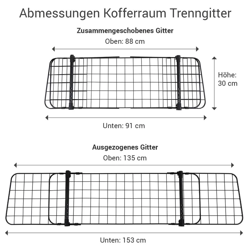 Universal Kofferraum Trenngitter