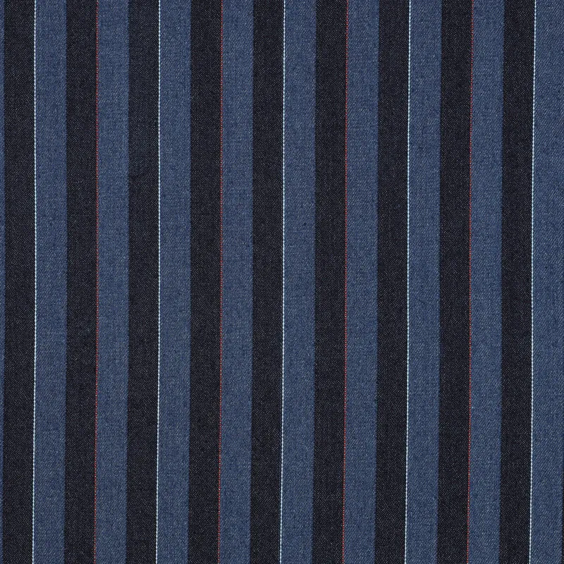 Denim Jeans Jacquard Stripes Indigo