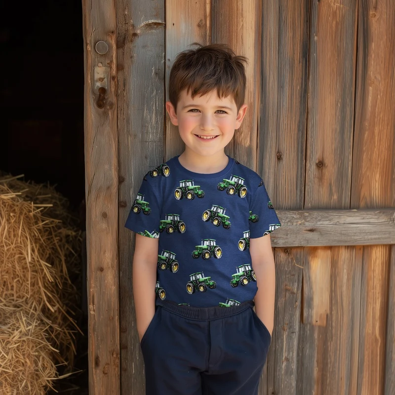 Baumwolljersey Digital Tractors by Poppy