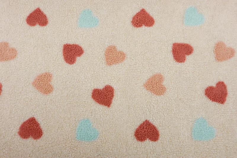 Teddy Stoff Jacquard Cute Hearts