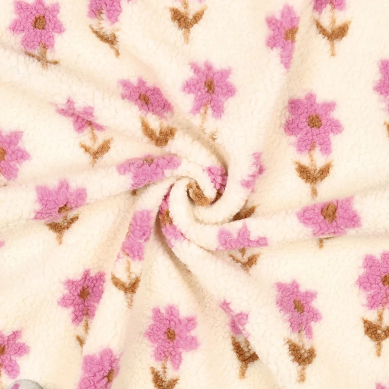 Teddy Stoff Jacquard Cute Flowers