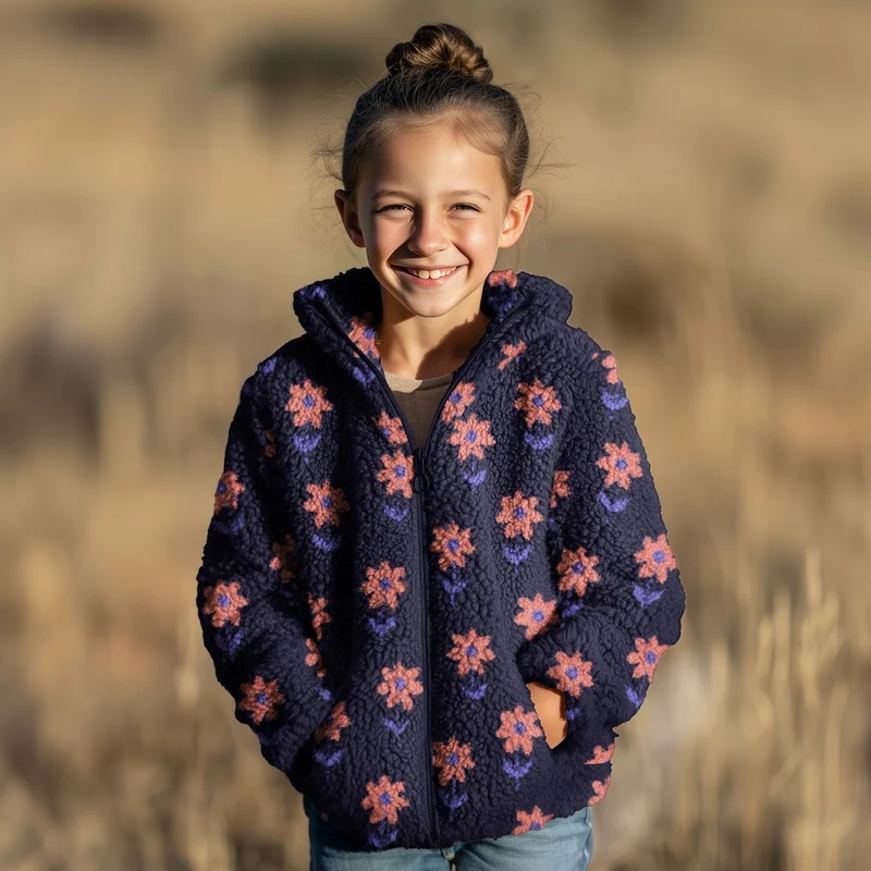 Teddy Stoff Jacquard Cute Flowers