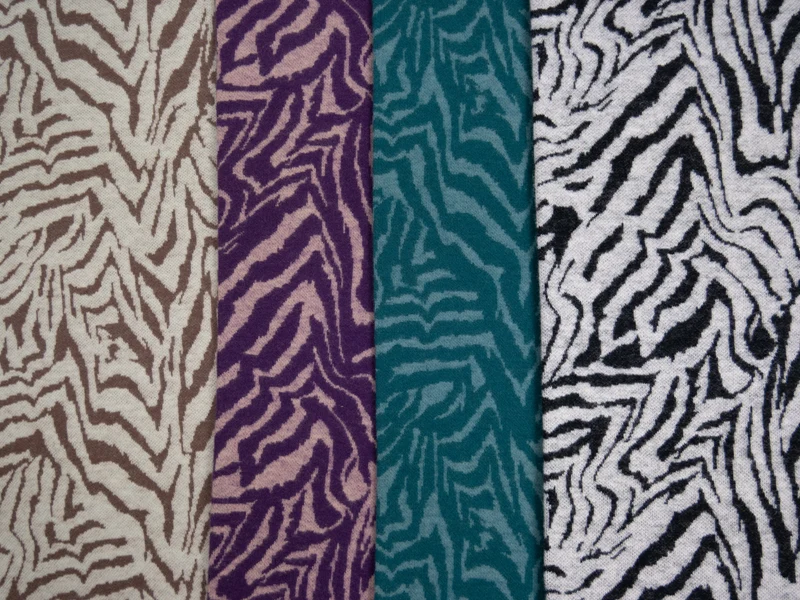 Baumwoll Jacquard Jersey Emily Animal Streifen