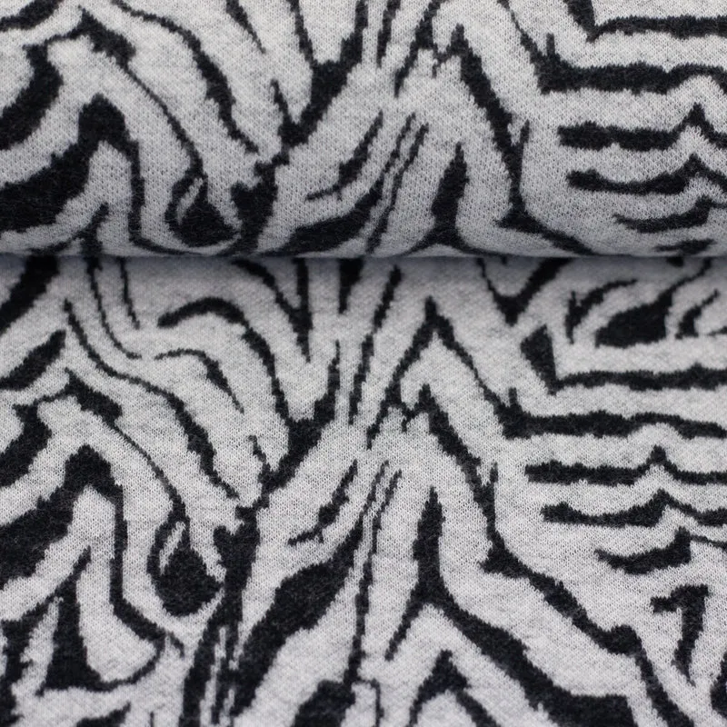 Baumwoll Jacquard Jersey Emily Animal Streifen
