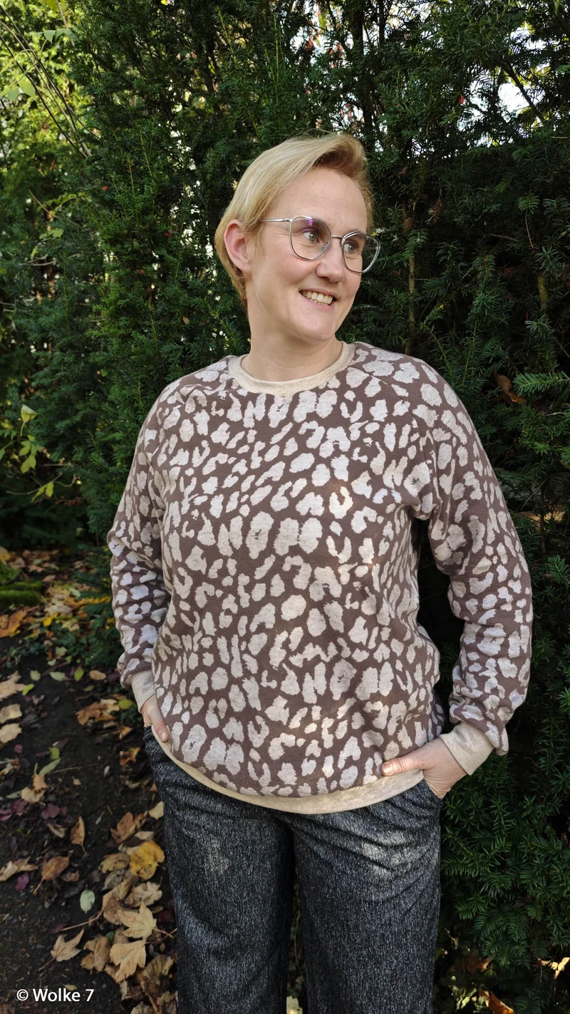 Baumwoll Jacquard Jersey Emily Animal Flecken