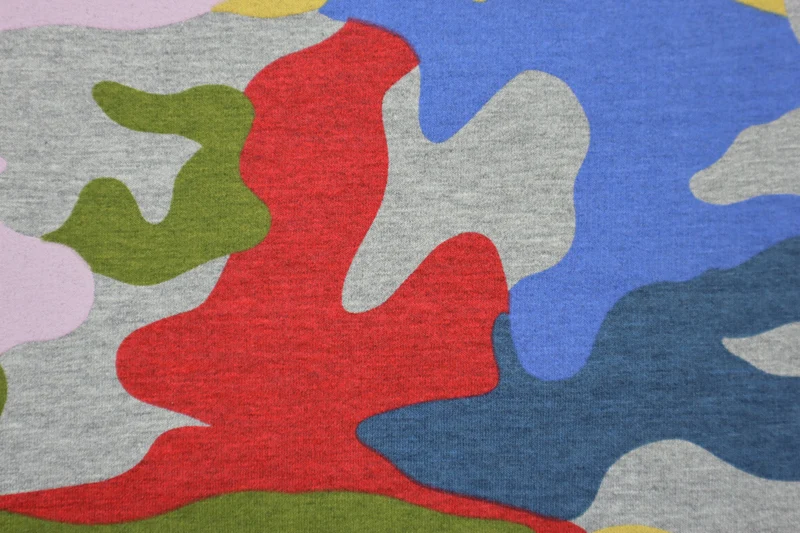 French Terry angeraut Colorful Camouflage