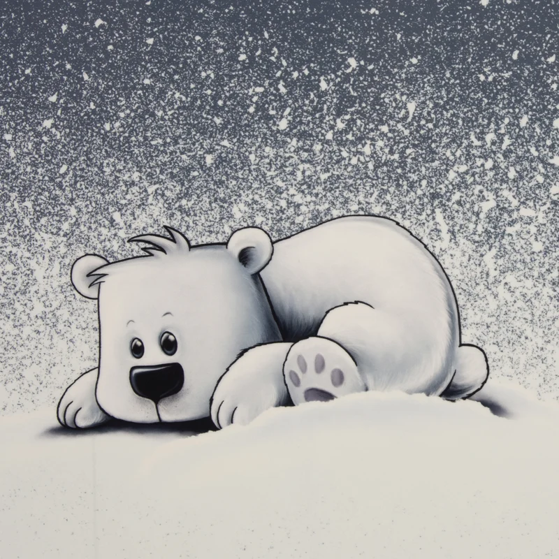 Kissen Panel Velvet On The Rocks - Snowfall Bear by Thorsten Berger