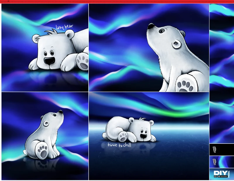 Kissen Panel Velvet On The Rocks - Lazy Bear by Thorsten Berger