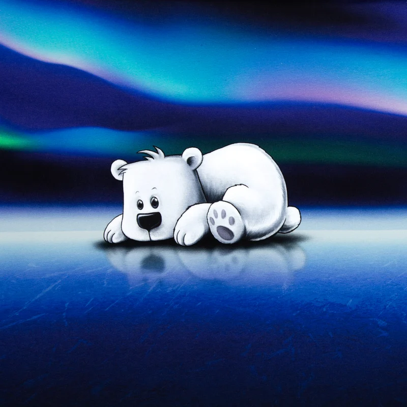 Sweatshirt Panel On The Rocks - Eisbär Polarlichter by Thorsten Berger