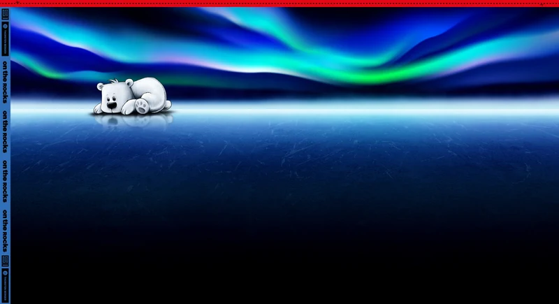 Sweatshirt Panel On The Rocks - Eisbär Polarlichter by Thorsten Berger