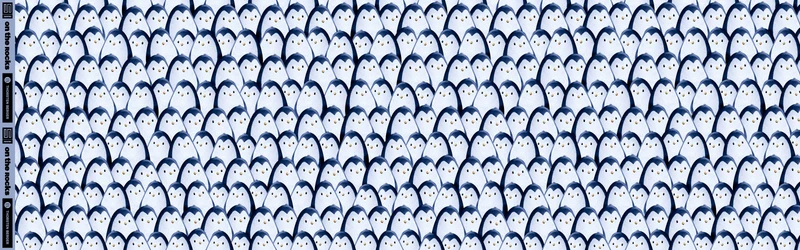 Sweatshirtstoff On The Rocks Pinguine Allover by Thorsten Berger