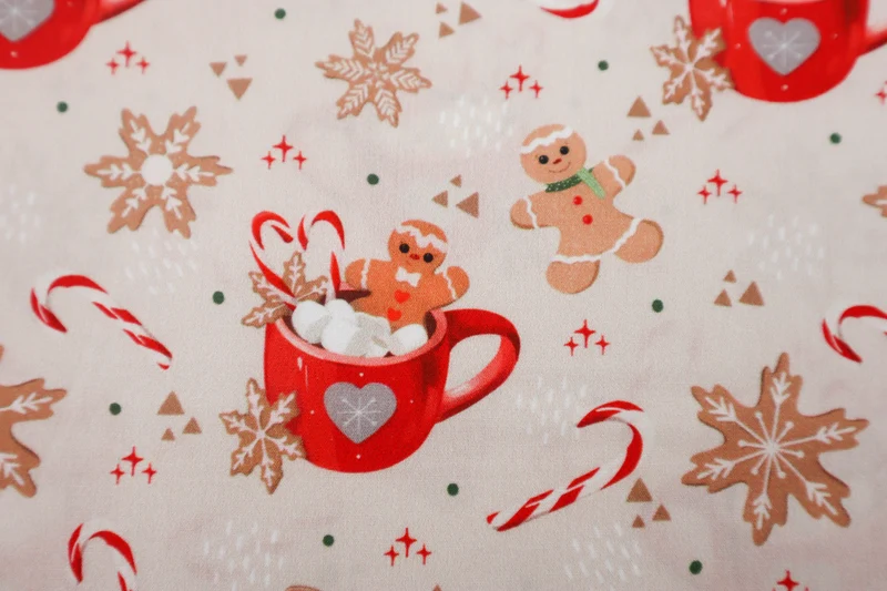 Baumwoll Popeline Weihnachten Lebkuchen