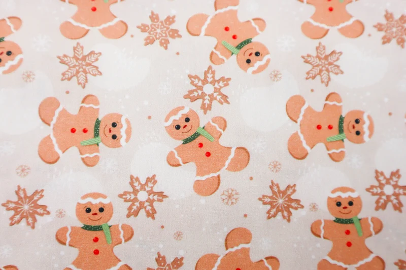 Baumwoll Popeline Weihnachten Lebkuchen