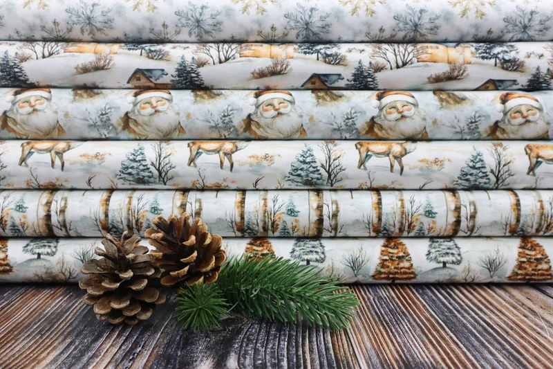 Baumwoll Popeline Cozy Christmas