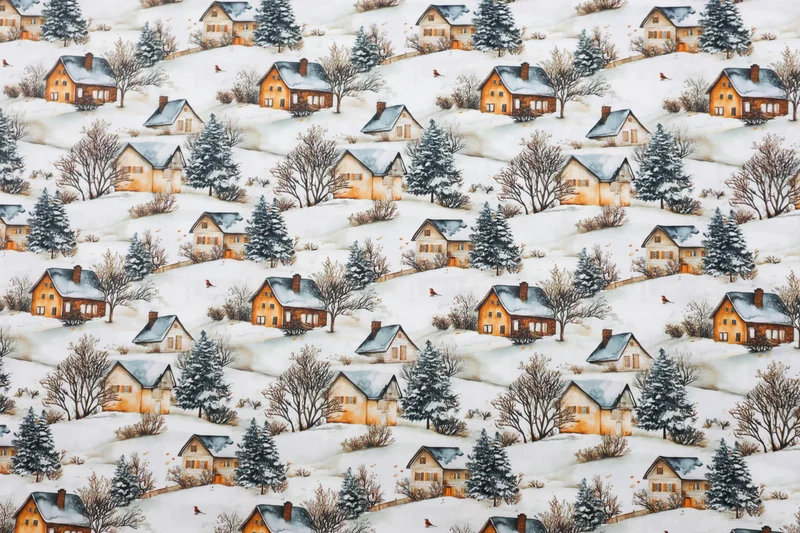 Baumwoll Popeline Cozy Christmas