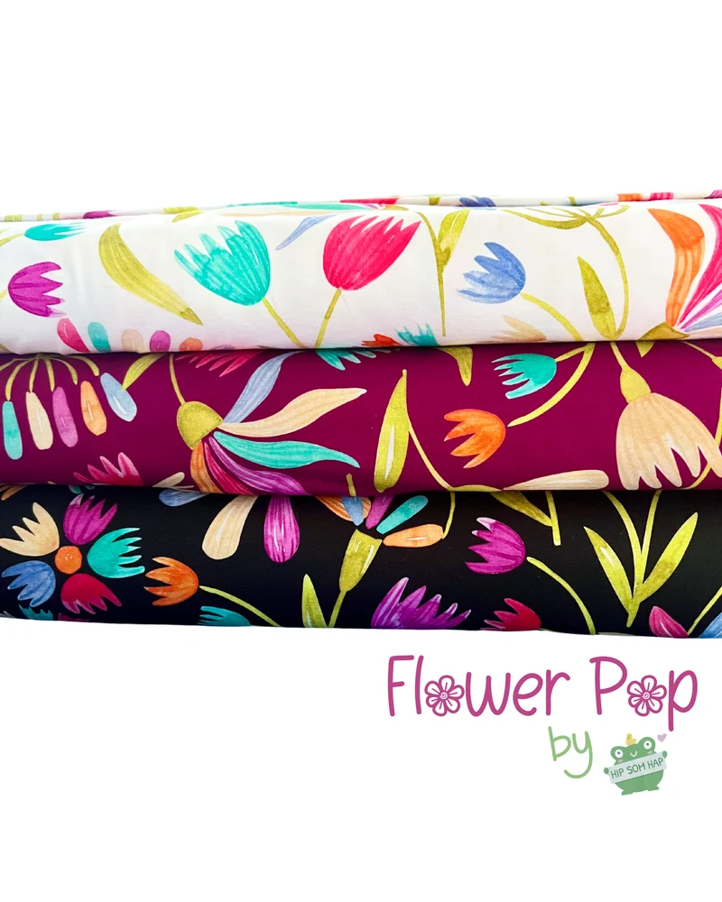 Baumwolljersey Flowerpop Flowers by Hip Som Hap