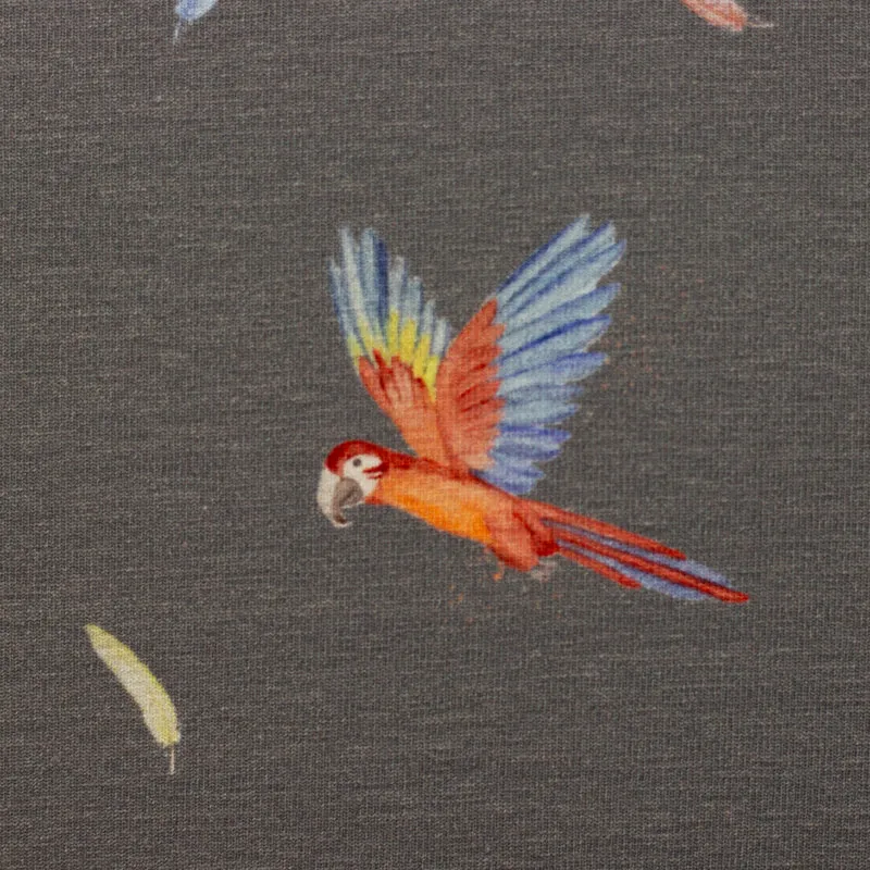 Baumwolljersey Wild Animals Papageien by Christiane Zielinski