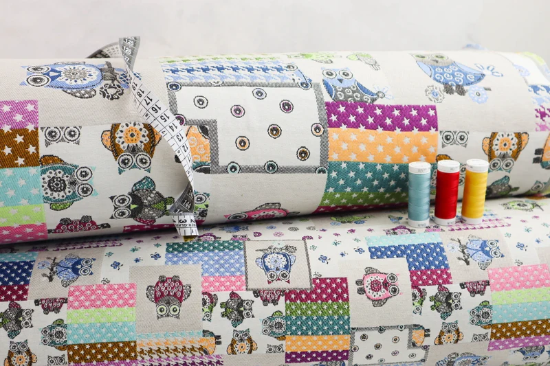 Gobelin Dekostoff Patchwork Owls