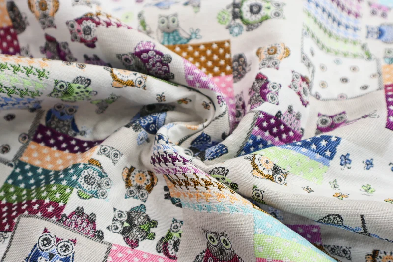 Gobelin Dekostoff Patchwork Owls
