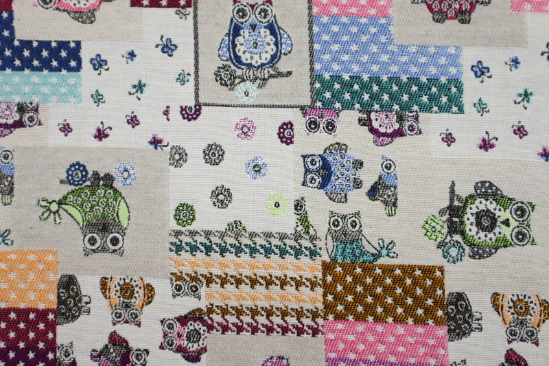 Gobelin Dekostoff Patchwork Owls
