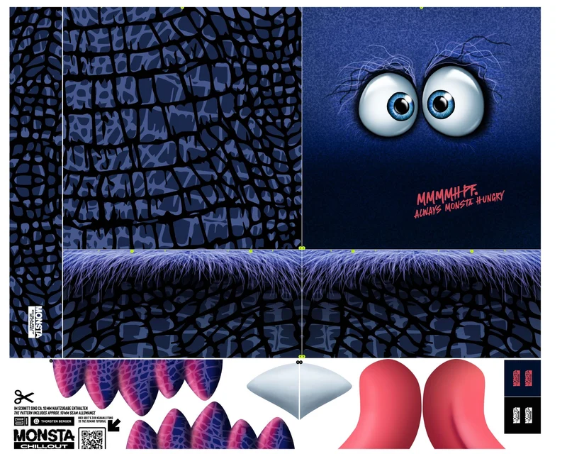 Monsta Pillows by Thorsten Berger dunkelblau