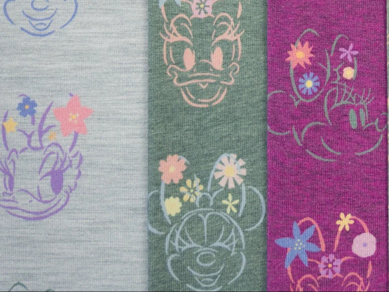 Lizenz Baumwolljersey Disney Minnie & Daisy Flower meliert