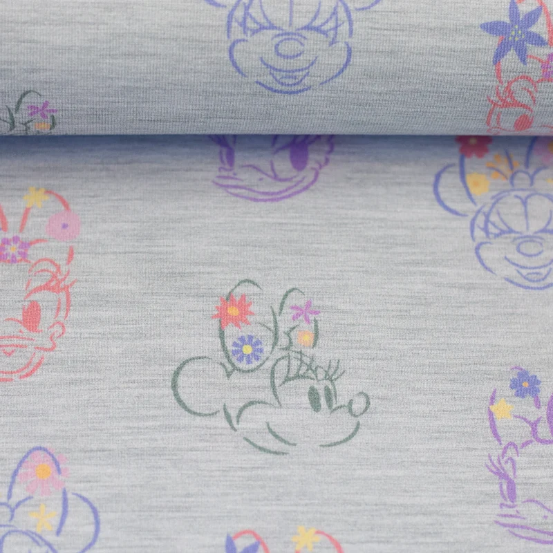 Lizenz Baumwolljersey Disney Minnie & Daisy Flower meliert