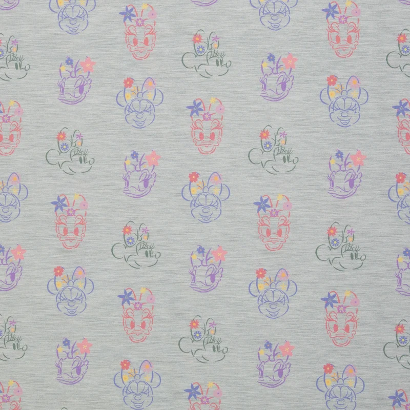 Lizenz Baumwolljersey Disney Minnie & Daisy Flower meliert
