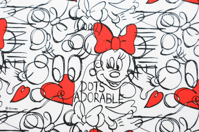 Baumwolljersey Lizenz Minnie Mouse Dots Adorable