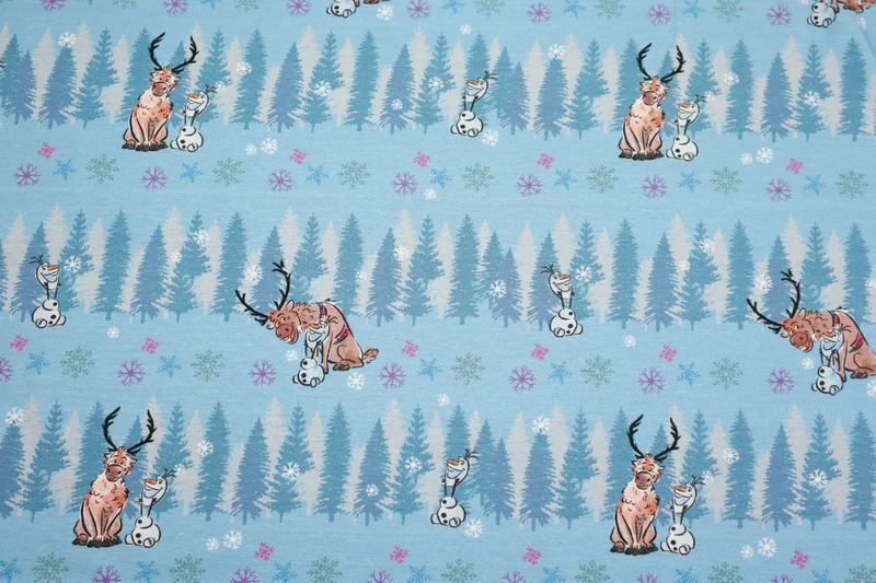 Baumwolljersey Lizenz Frozen Olaf & Sven