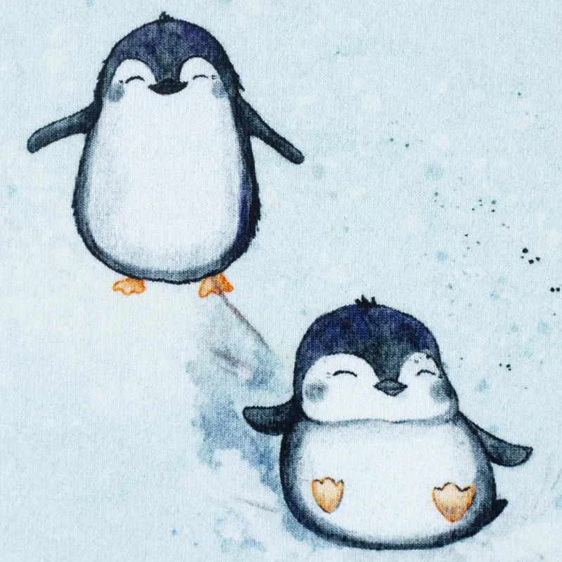 French Terry Arctic Pinguine by Christiane Zielinski