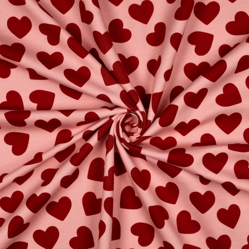 French Terry angeraut Lovely Hearts