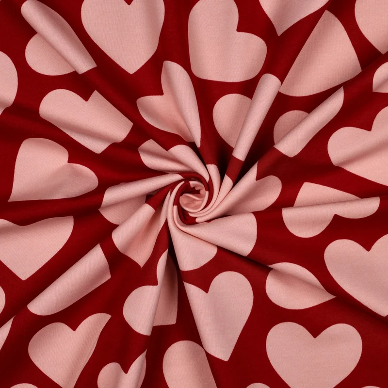 French Terry angeraut Lovely Hearts