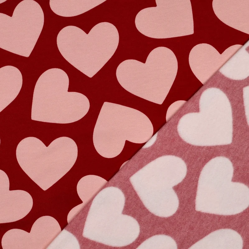 French Terry angeraut Lovely Hearts