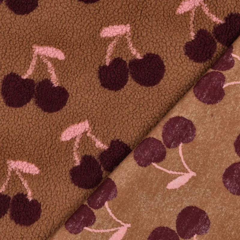 Teddy Stoff Jacquard Kirschen