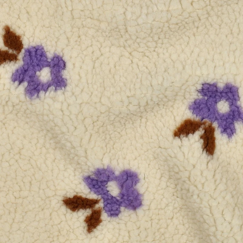Teddy Stoff Jacquard Flowers Ecru by Poppy