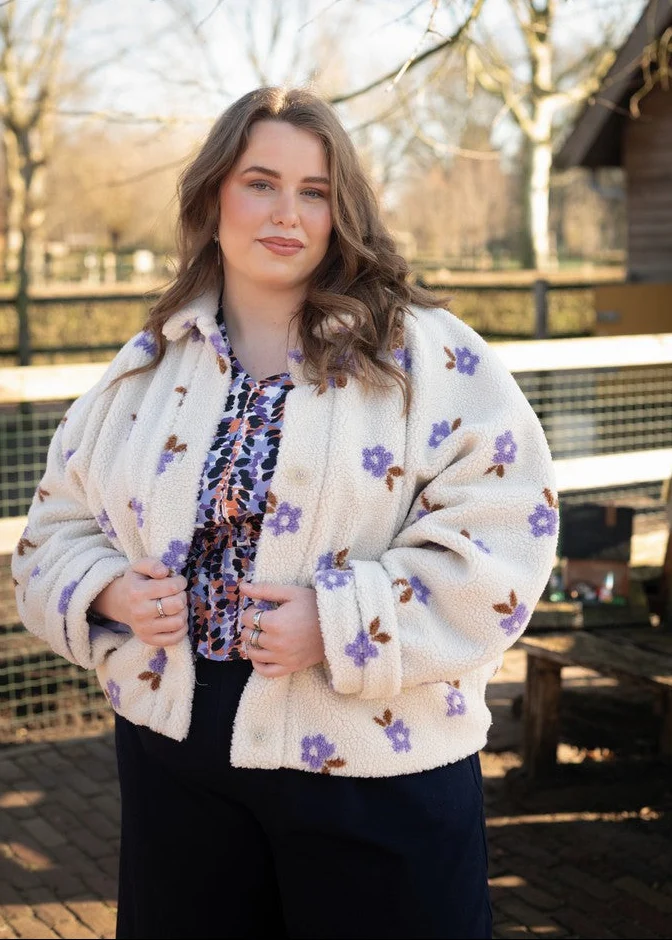 Teddy Stoff Jacquard Flowers Ecru by Poppy