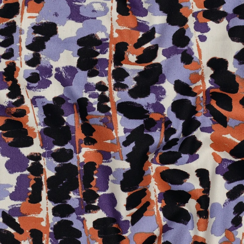 Viskose Twill Cotton Abstract Purple by Poppy
