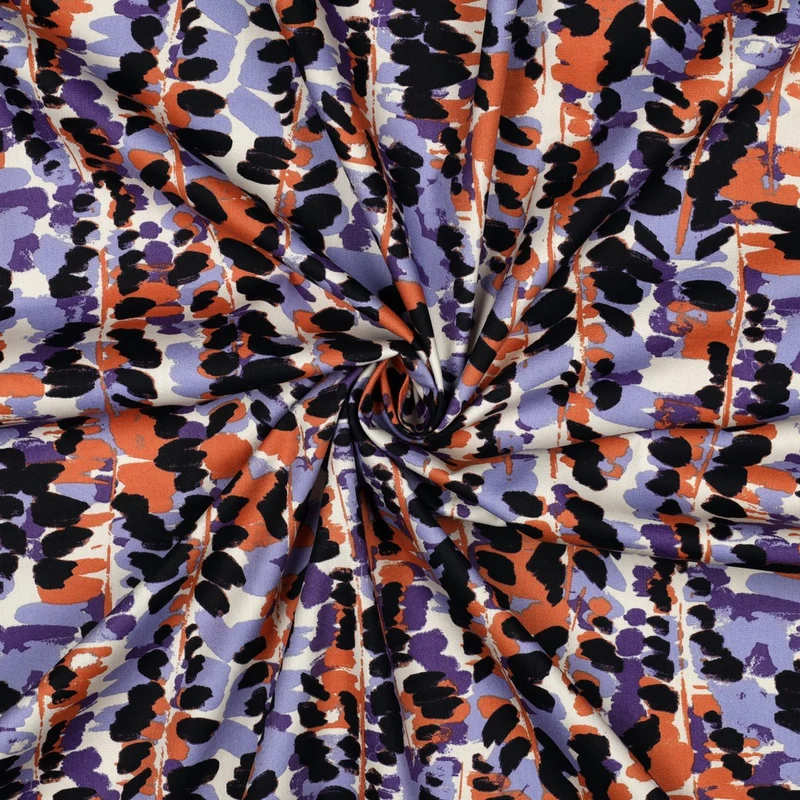 Viskose Twill Cotton Abstract Purple by Poppy