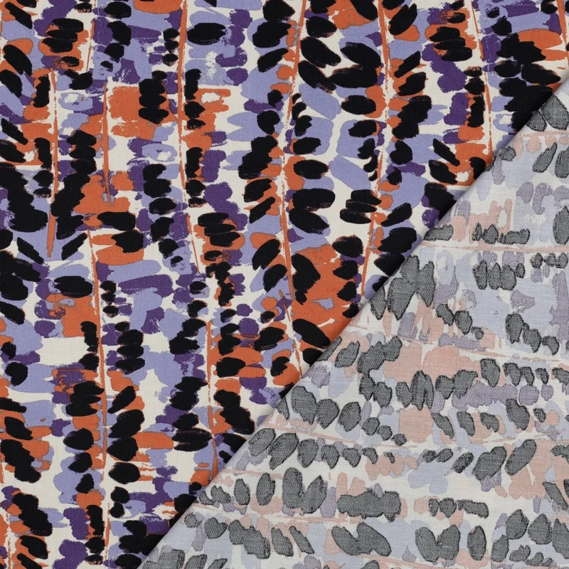 Viskose Twill Cotton Abstract Purple by Poppy