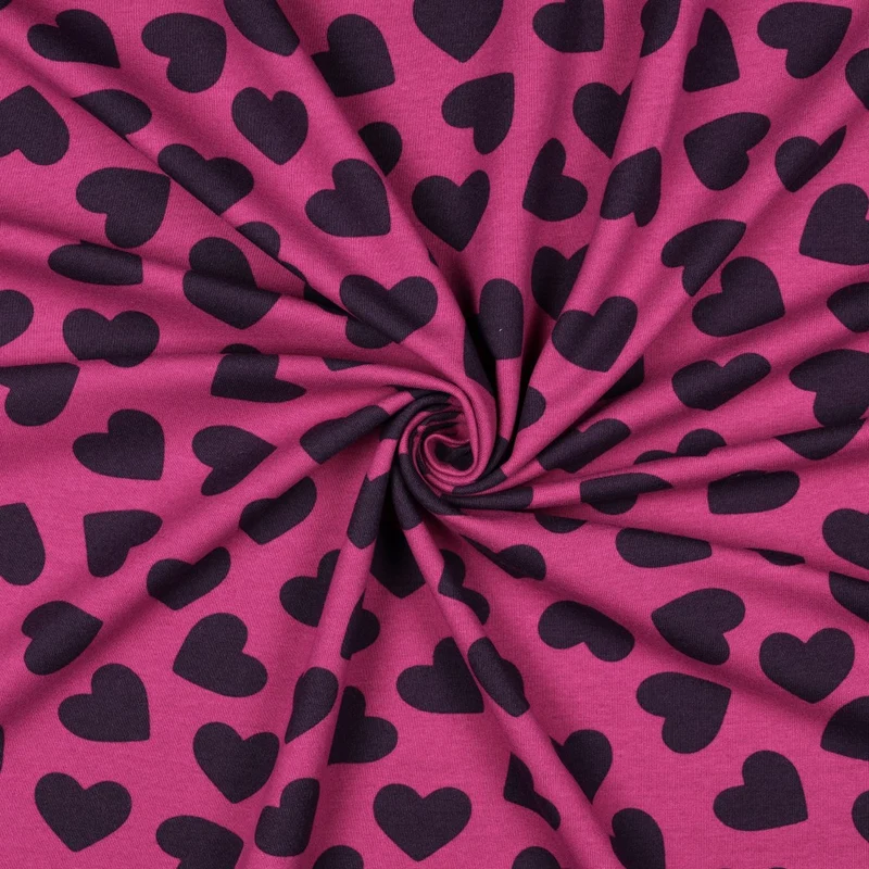 French Terry angeraut Hearts by Poppy