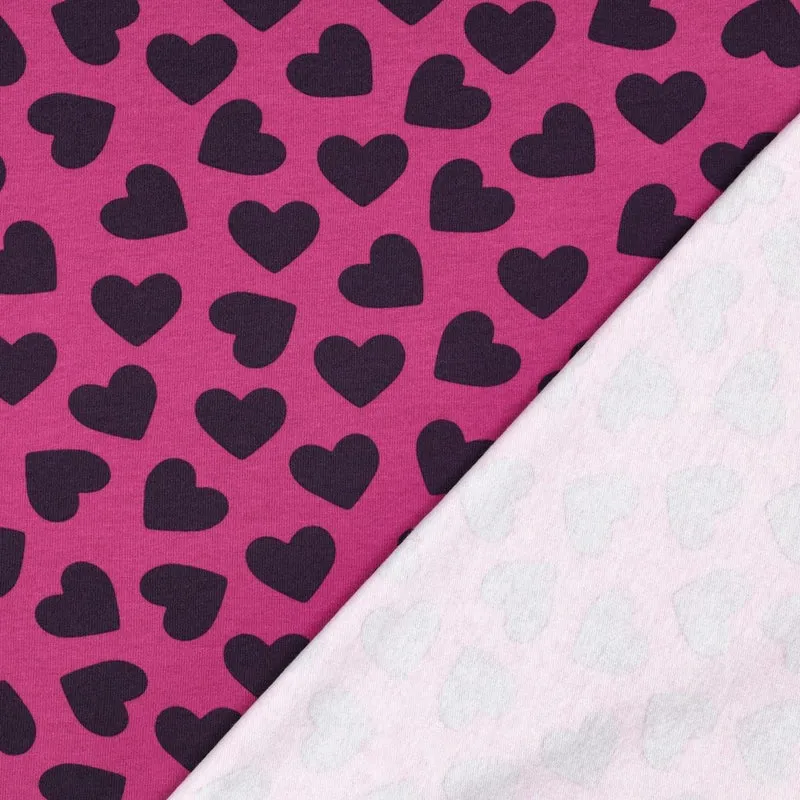 French Terry angeraut Hearts by Poppy