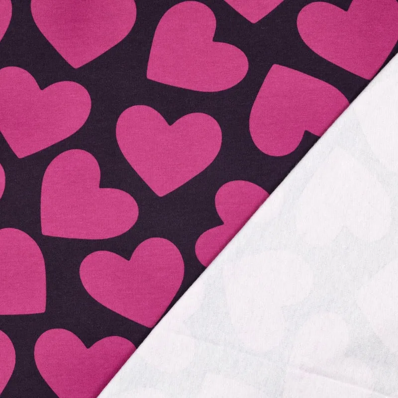 French Terry angeraut Hearts by Poppy