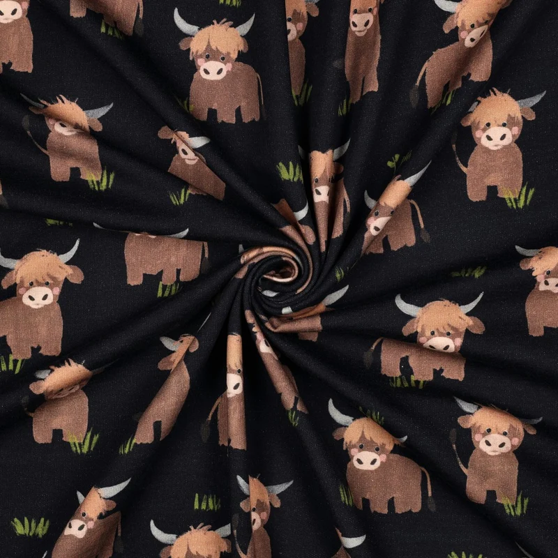 Sweatshirtstoff Digital Cows by Poppy