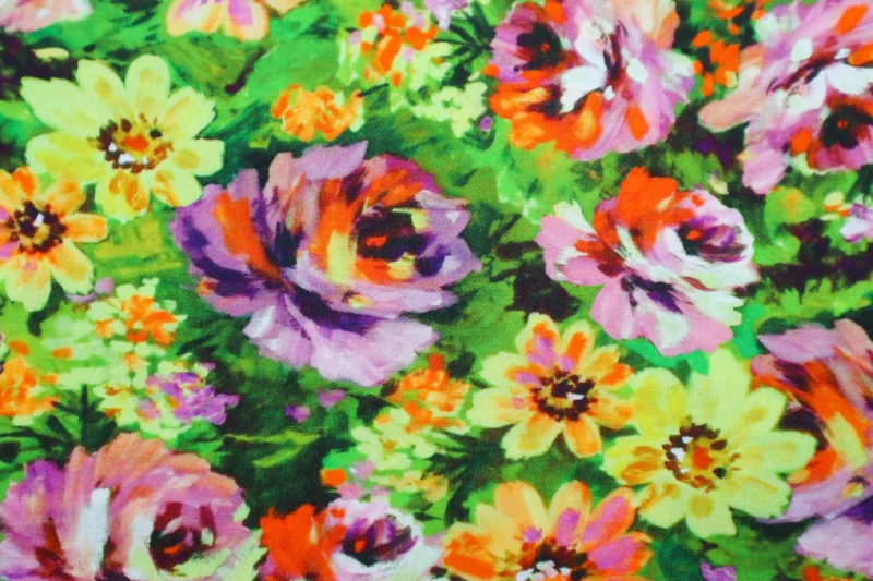 Viskose Satin Blumengarten