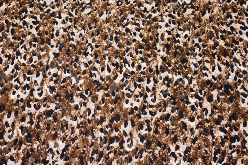 Chiffon Stoff Mixed Golden Animalprint